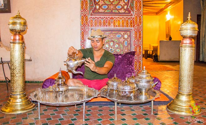 Ceremonia del té a la menta, Palacio en Ouarzazate Marruecos